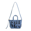 Blue SMG Washed Canvas Utility Tote Bag