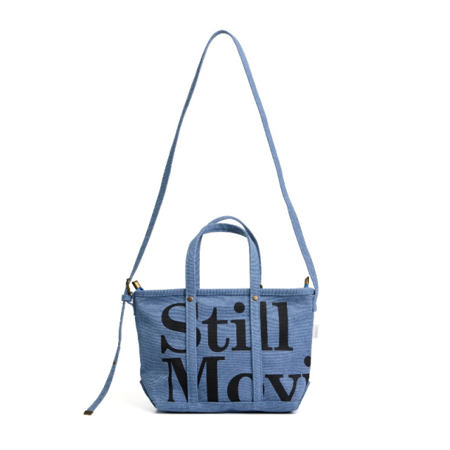 Blue SMG Washed Canvas Utility Tote Bag