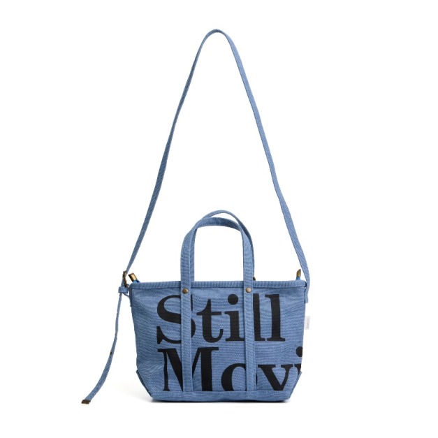 Blue Washed Canvas Utility Tote Bag
