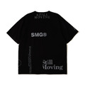 Black Deconstructed Slogan Graphic Tee-1