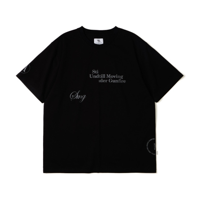 Black Deconstructed Slogan Graphic Tee