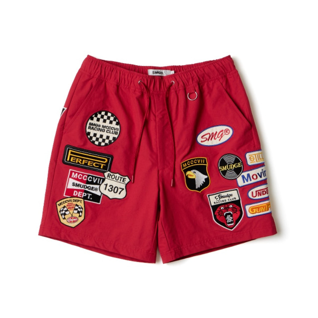 Red SMG Multi Patch Shorts