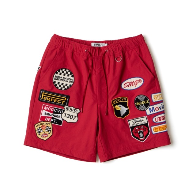 Red SMG Multi Patch Shorts