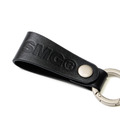 Black Leather Logo Strap Keychain-2