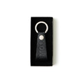Black Leather Logo Strap Keychain-3
