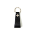 Black Leather Logo Strap Keychain-1