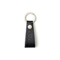 Black Leather Logo Strap Keychain
