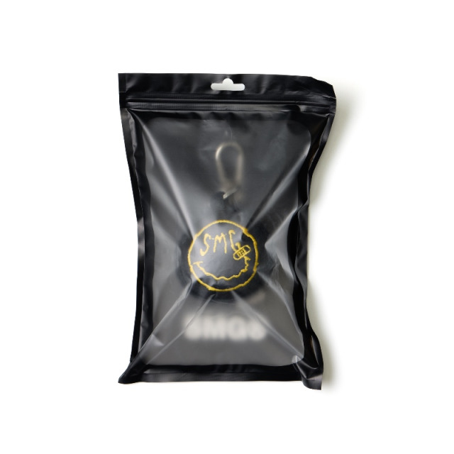 Black Plush Smiley Keychain