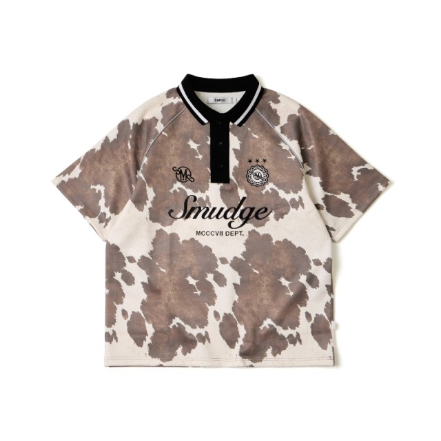 MCCCVII Cowhide Patterned Sport Polo Shirt