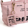 Pink Washed Canvas Utility Tote Bag-2