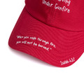 Red Handwritten Slogan Graphic Sports Cap-3