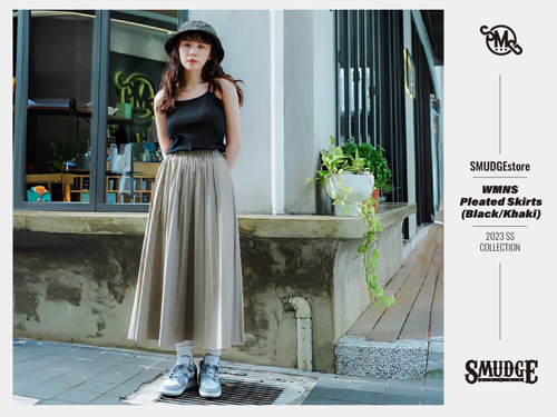 SMG ARMY 穿搭特輯/2023 SS - WMNS Pleated Skirts(Black/Khaki)