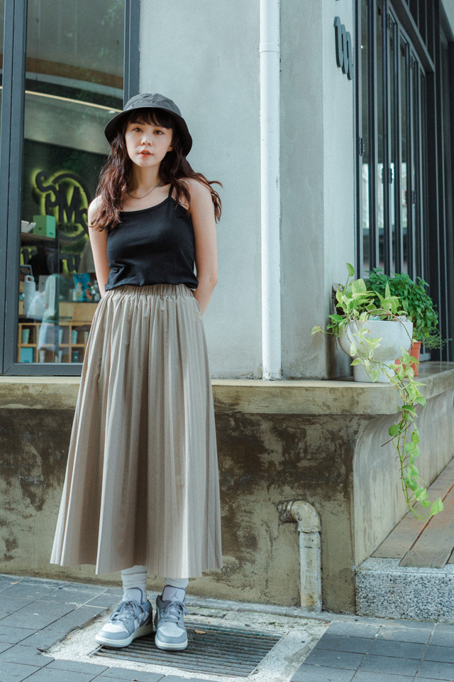 SMG ARMY 穿搭特輯/2023 SS - WMNS Pleated Skirts(Black/Khaki)