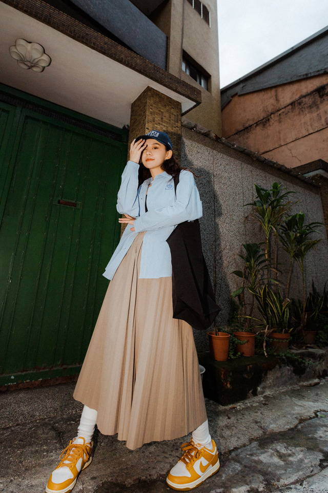 SMG ARMY 穿搭特輯/2023 SS - WMNS Pleated Skirts(Black/Khaki)