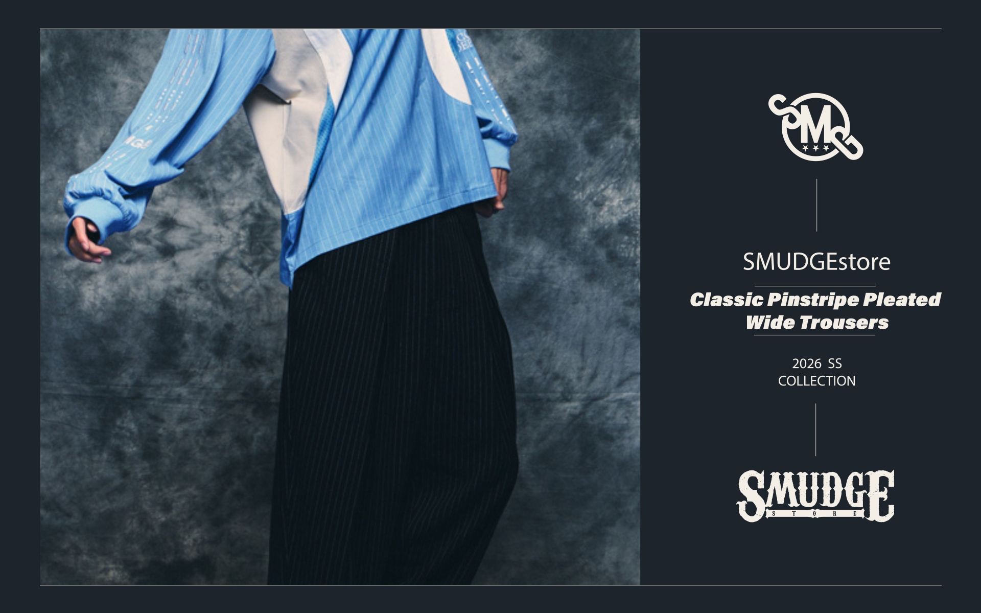 	Team SMG 穿搭特輯/2026 SS - Classic Pinstripe Pleated Wide Trousers