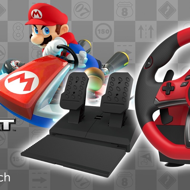 NS HORI 瑪利歐賽車方向盤 DX for Nintendo Switch （NSW-228）