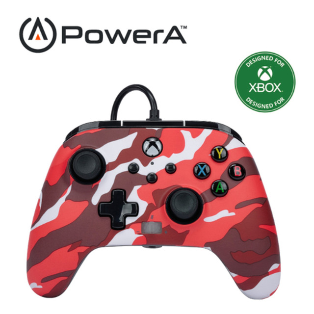 XBS XBOX PowerA 增強款有線控制器 迷彩藍（Micro USB 版）