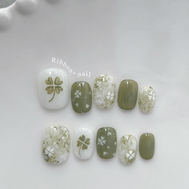 ꒰ 幸運草森林 ꒱  // 預購 純手工穿戴甲 Ribbon²