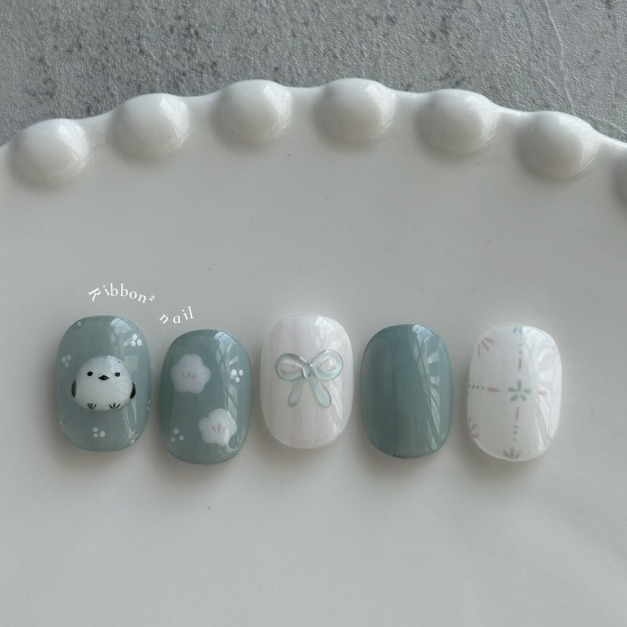 ꒰ 山雀小花 ꒱  // 預購 純手工穿戴甲 Ribbon²