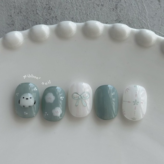 ꒰ 山雀小花 ꒱  // 預購 純手工穿戴甲 Ribbon²