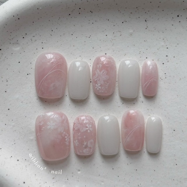 ꒰ 櫻花輕雨 ꒱  // 預購 純手工穿戴甲 Ribbon²