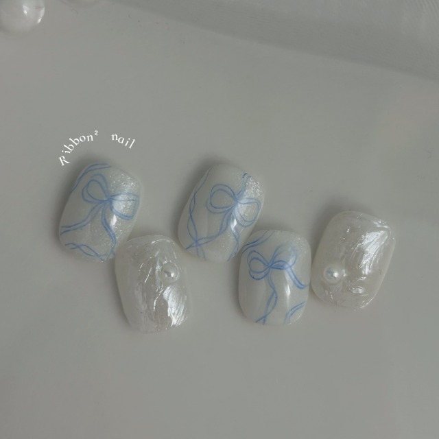 ꒰ 柔霧緞帶 ꒱  // 預購 純手工穿戴甲 Ribbon²