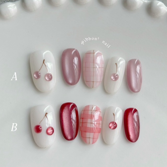 ꒰ 櫻桃日記 ꒱  // 預購 純手工穿戴甲 Ribbon²