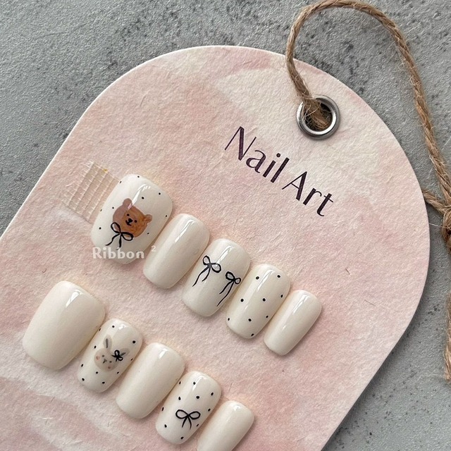 ꒰ 熊熊兔兔 ꒱  // 預購 純手工穿戴甲 Ribbon²