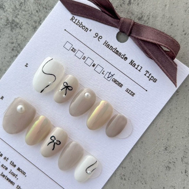 ꒰ 簡約蝴蝶結 ꒱  // 預購 純手工穿戴甲 Ribbon²