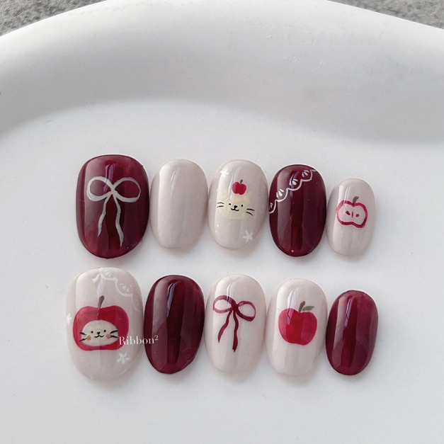 ꒰ 蘋安喵喵 ꒱  // 預購 純手工穿戴甲 Ribbon²