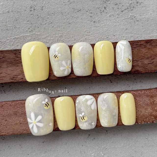 ꒰ 暖黃花園 ꒱  // 預購 純手工穿戴甲 Ribbon²