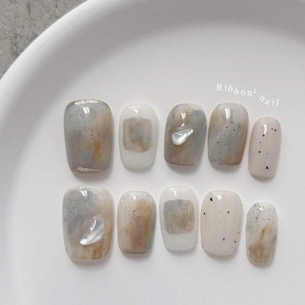 ꒰ 薄暮畫布 ꒱  // 預購 純手工穿戴甲 Ribbon²