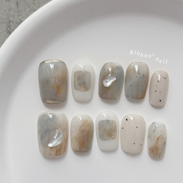 ꒰ 薄暮畫布 ꒱  // 預購 純手工穿戴甲 Ribbon²