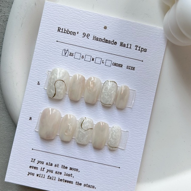 ꒰ 鉑金珍珠 ꒱  // 預購 純手工穿戴甲 Ribbon²