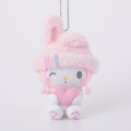 三麗鷗 x KTS 聯名 美樂蒂 50 週年限定｜My Melody Girly Pop Heart 軟綿絨毛吊飾，美樂蒂雪花款正面照
