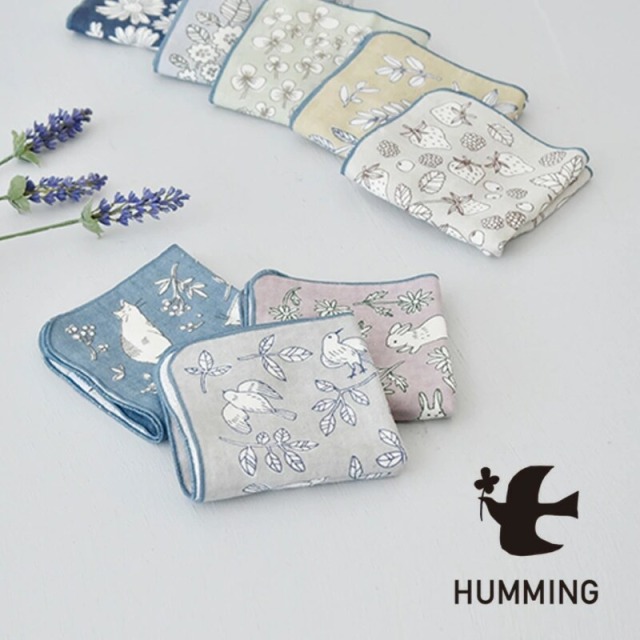 【預購｜日本製】 HUMMING 大人感手繪風格純棉毛巾手帕｜25x25cm