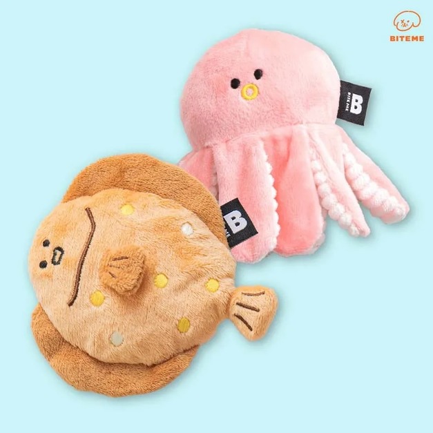 BITE ME 海洋好朋友(比目魚&章魚2入組)｜藏食玩具