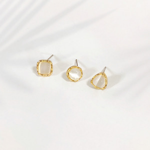 Simple｜貓眼石簡約耳針