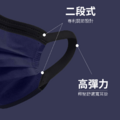 黑酷藍｜10入｜MIT 雙鋼印二段式寬耳帶口罩-2