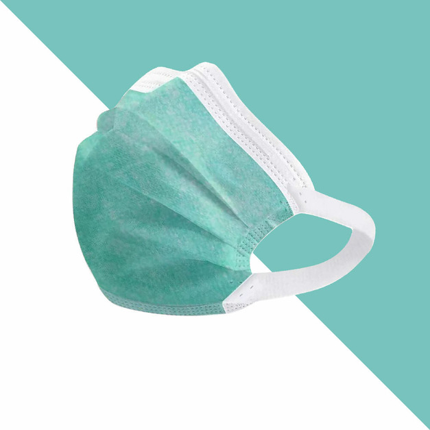 薄荷綠｜50入｜MIT 雙鋼印二段式寬耳帶口罩