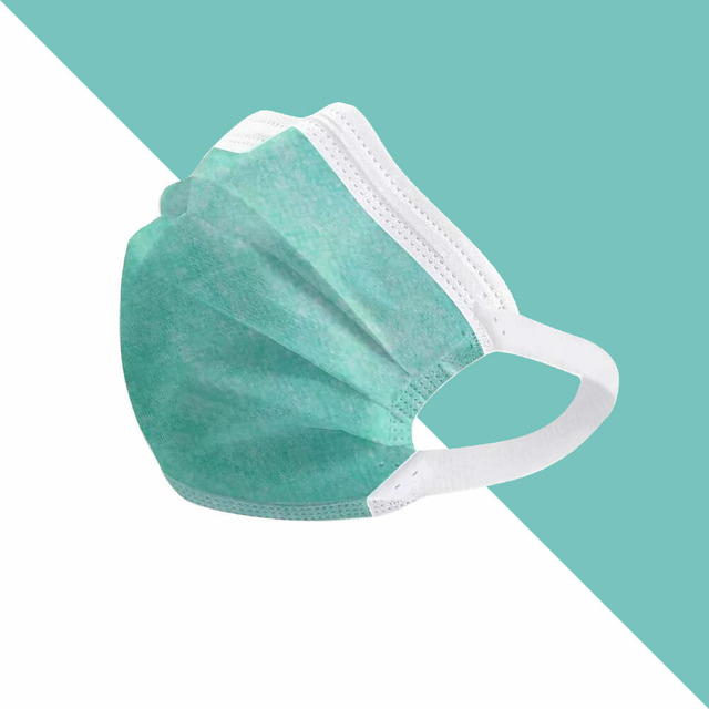 薄荷綠｜50入｜MIT 雙鋼印二段式寬耳帶口罩