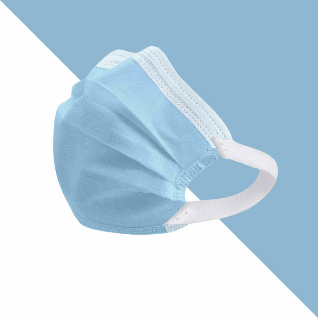 天使藍︱50入｜MIT 雙鋼印二段式寬耳帶口罩