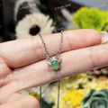 綠色蛋面麋鹿造型鑲鑽吊墜（含鏈子）-1
