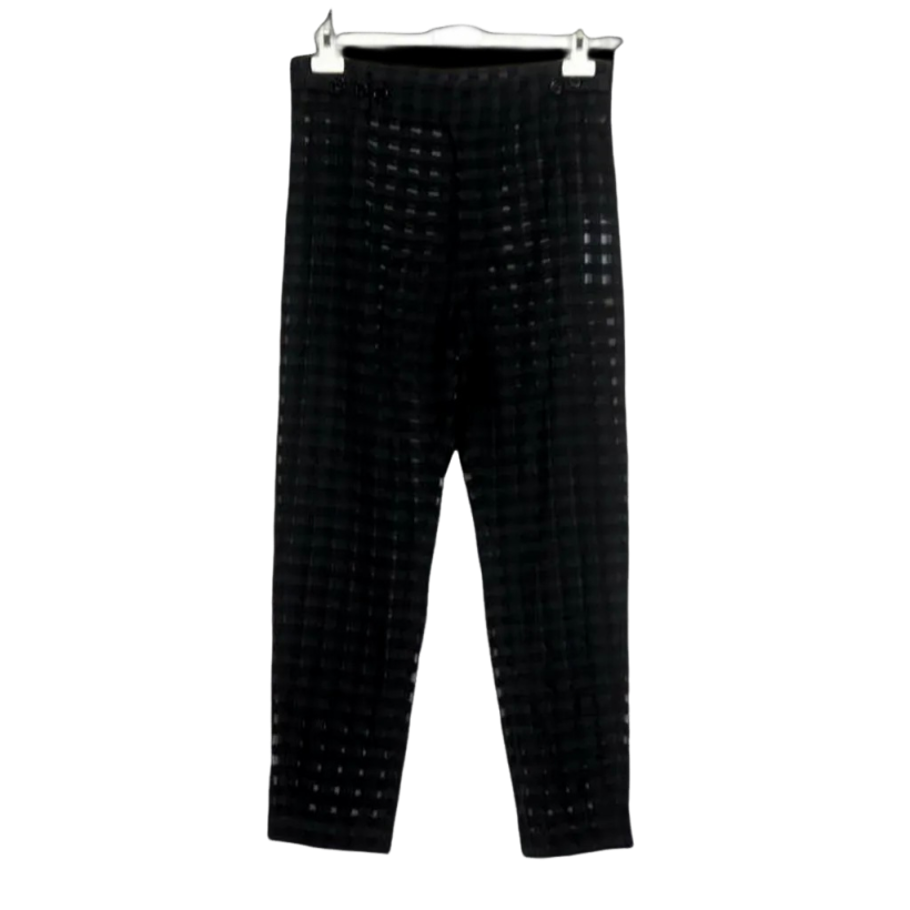 【AnnDemeulemeester】全新真品格紋紗休閒長褲 SIZE：XS