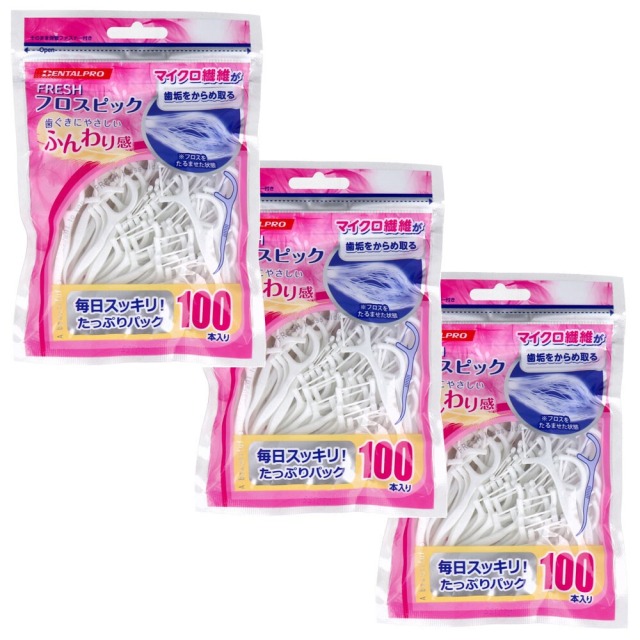日本Fresh 牙線棒 100 支 x 3 套