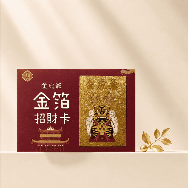 虎爺金箔招財卡