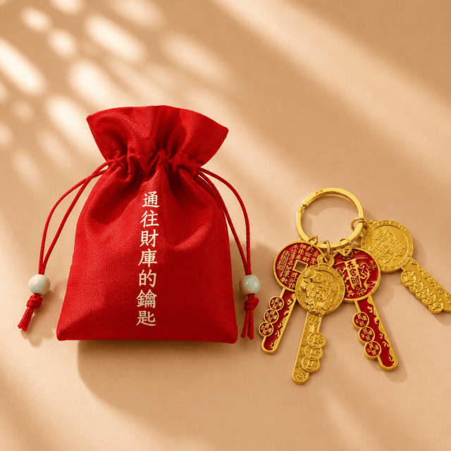 賜福四件鑰匙掛件