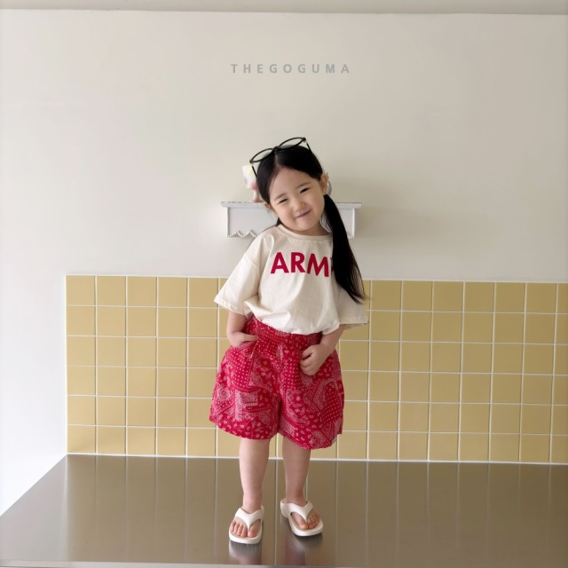 [85-142cm] 美式復古變形蟲印花寬鬆短褲 #Lepus天兔座