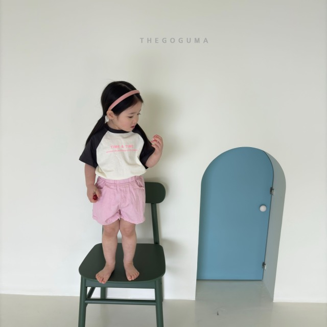 [85-142cm] 韓系撞色連袖字母印花短袖T恤 #Lepus天兔座