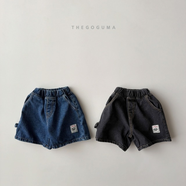 [85-142cm] 復古刷色工裝標籤丹寧短褲 (大童) #Lepus天兔座